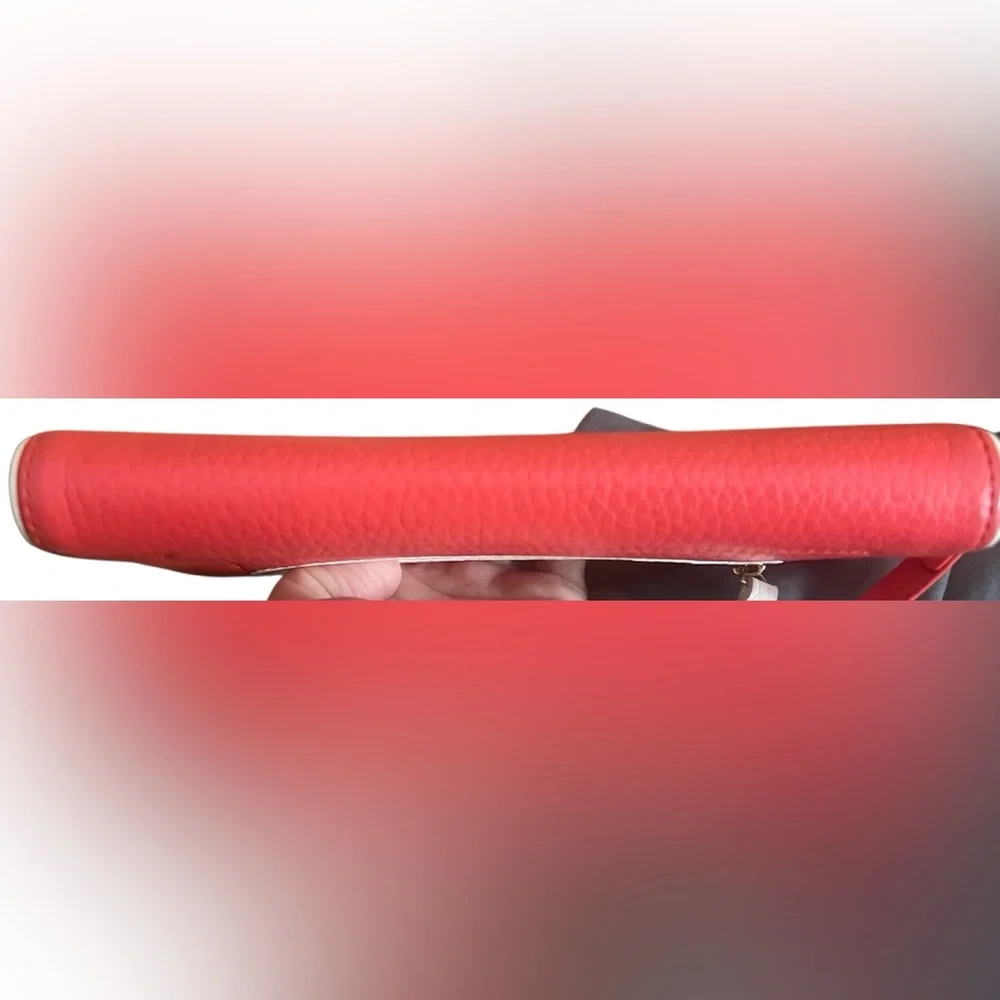 kate spade Red and White Zip-Around Tassel Wallet - Picture 6 of 10